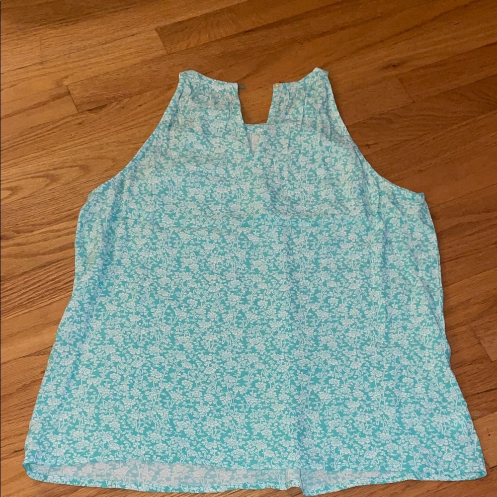 LOFT Light Blue Floral Tank Top
